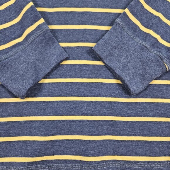 Chaps Long Sleeve Striped Club Jersey Henley Shirt 3 Buttons Blue/Yellow Mens XL - Picture 9 of 10